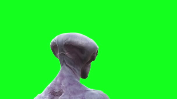 Scary Alien Animación Pantalla Verde — Vídeos de Stock