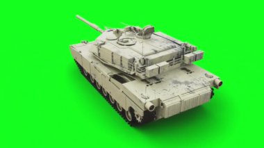 Amerikan savaş tankı. Yeşil Ekran.