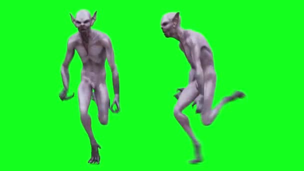 恐ろしい狼 モンスター 吸血鬼現実的な4Kアニメーション — ストック動画