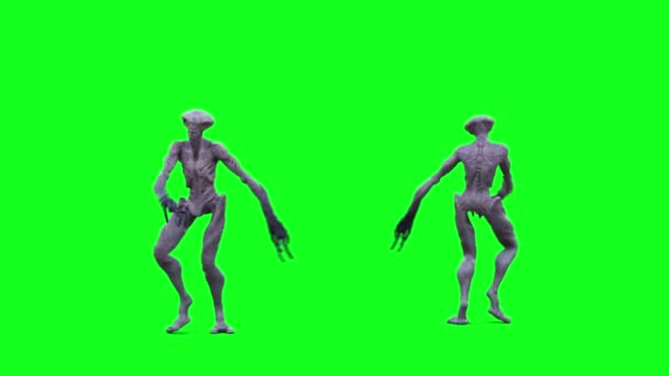 Drôle Danse Extraterrestre Animation Écran Vert — Video