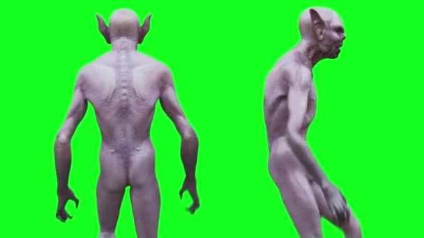 Hombre Lobo Asustadizo Monstruo Vampiro Realista Animación — Vídeos de Stock