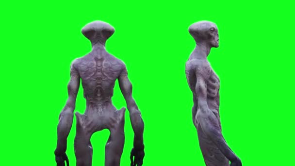 Beängstigend Alien Green Screen Animation — Stockvideo