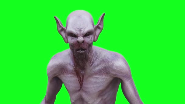 Korkunç Kurt Adam Canavar Vampir Gerçekçi Animasyonu — Stok video