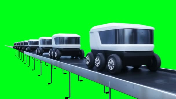 Γραμμή Παραγωγής Ηλεκτρικών Οχημάτων Εργοστάσιο Μελλοντική Ιδέα Ρεαλιστική Πράσινη Οθόνη — Αρχείο Βίντεο