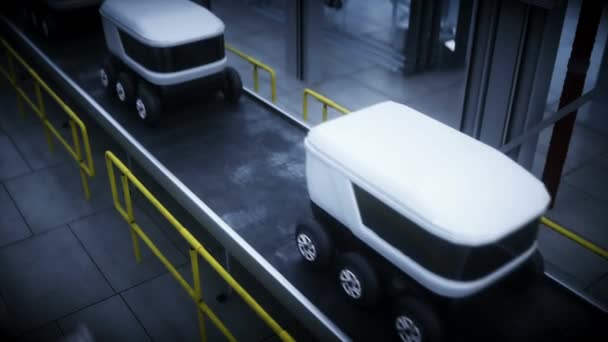 Lieferung Von Produktionslinien Für Elektrofahrzeuge Fabrik Zukunftskonzept Realistische Animation — Stockvideo