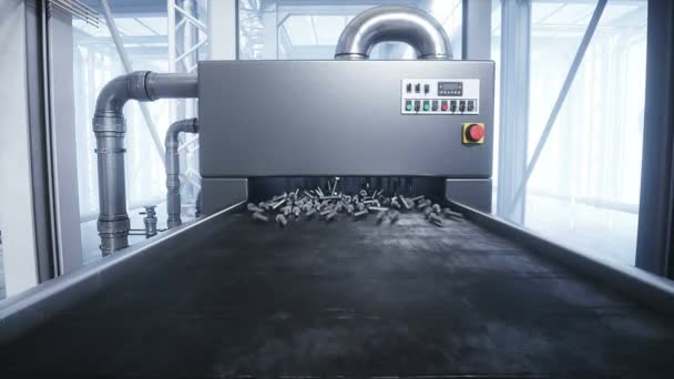 螺栓生产流程 生产线 现实的4K动画 — 图库视频影像