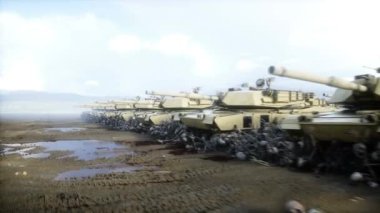 Amerikan askeri tankları Abrams ve kafatasları. Ukrayna için yardım. Savaş karşıtı kavram