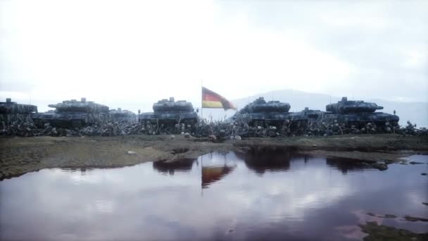 Németország Katonai Tankok Leopárdok Koponyák Segíts Ukrajnának Háborúellenes Koncepció — Stock videók