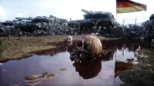 德国的坦克 豹子和骷髅 帮我找乌克兰人反战概念 — 图库视频影像