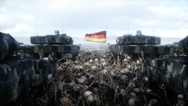 德国的坦克 豹子和骷髅 帮我找乌克兰人反战概念 — 图库视频影像