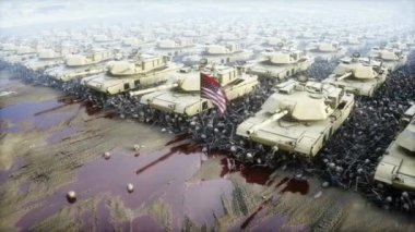 Amerikan askeri tankları Abrams ve kafatasları. Ukrayna için yardım. Savaş karşıtı kavram