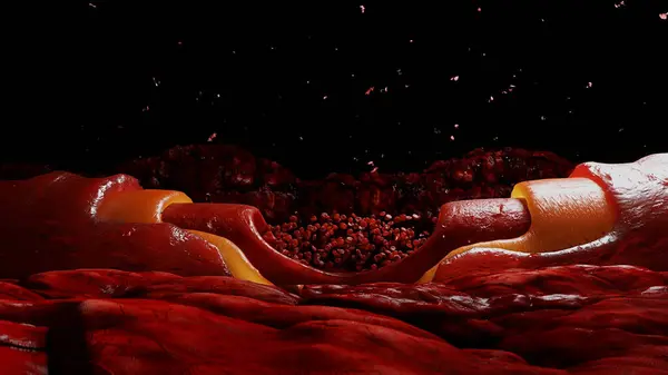 Aliran Darah Sel Darah Merah Dalam Tubuh Manusia Rendering Stok Gambar