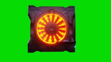 Fütürist bir kapsülde kalp büyütmek. Genetik mühendisliği kavramı. 3d oluşturma