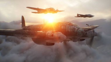 Heinkel He 111. Alman uçağı ve orta büyüklükte bir bombardıman uçağı. 2. Dünya Savaşı