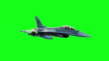 Askeri savaş uçağı F-16 yeşil ekran