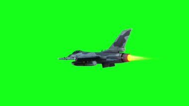 Askeri savaş uçağı F-16 yeşil ekran
