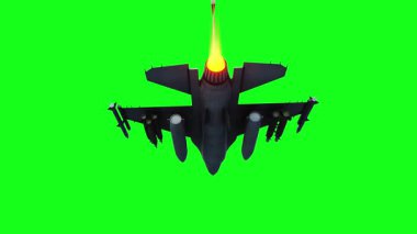 Askeri savaş uçağı F-16 yeşil ekran