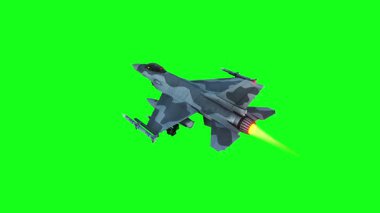 Askeri savaş uçağı F-16 yeşil ekran