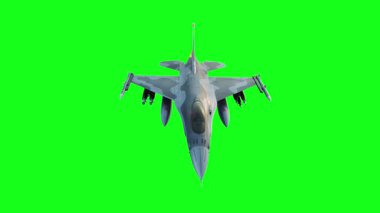 Askeri savaş uçağı F-16 yeşil ekran