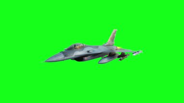 Askeri savaş uçağı F-16 yeşil ekran