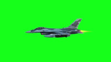 Askeri savaş uçağı F-16 yeşil ekran