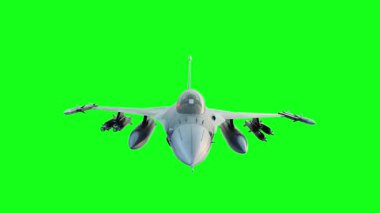 Askeri savaş uçağı F-16 yeşil ekran