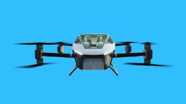 Uçan helikopter arabası, İHA. Gelecek konsepti. Yeşil Ekran izole et