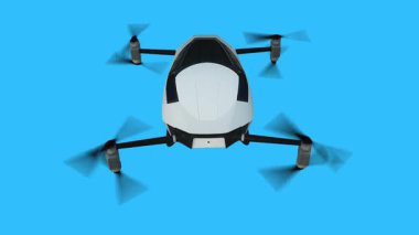 Uçan helikopter arabası, İHA. Gelecek konsepti. Yeşil Ekran izole et