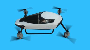Uçan helikopter arabası, İHA. Gelecek konsepti. Yeşil Ekran izole et