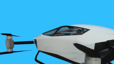 Uçan helikopter arabası, İHA. Gelecek konsepti. Yeşil Ekran izole et