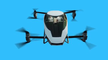 Uçan helikopter arabası, İHA. Gelecek konsepti. Yeşil Ekran izole et