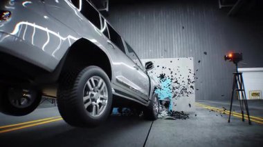 Araba kazası testi durdurma zamanı. güvenlik kavramı