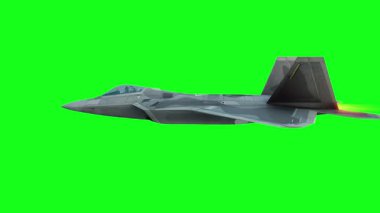 Askeri savaş uçağı F-22. yeşil ekran izole et