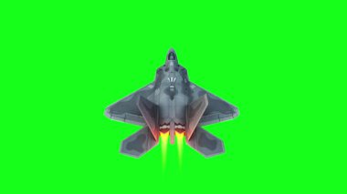 Askeri savaş uçağı F-22. yeşil ekran izole et