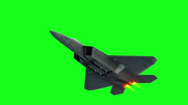Askeri savaş uçağı F-22. yeşil ekran izole et