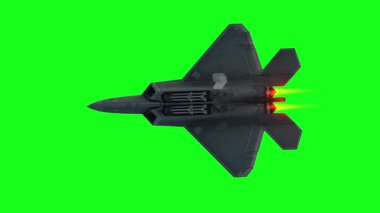 Askeri savaş uçağı F-22. yeşil ekran izole et