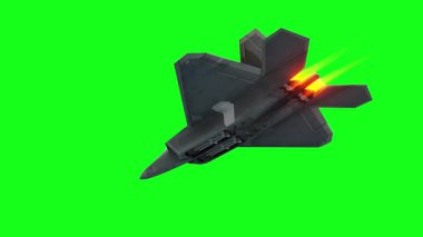 Askeri savaş uçağı F-22. yeşil ekran izole et