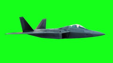 Askeri savaş uçağı F-22. yeşil ekran izole et
