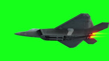Askeri savaş uçağı F-22. yeşil ekran izole et