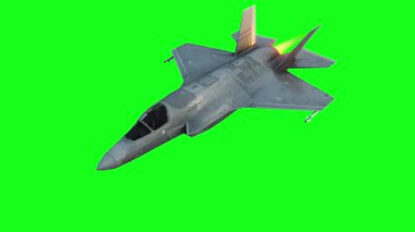 Askeri savaş uçağı F-35. yeşil ekran izole et