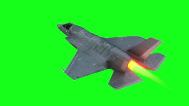 Askeri savaş uçağı F-35. yeşil ekran izole et
