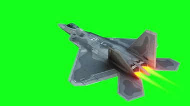 Askeri savaş uçağı F-22. yeşil ekran izole et