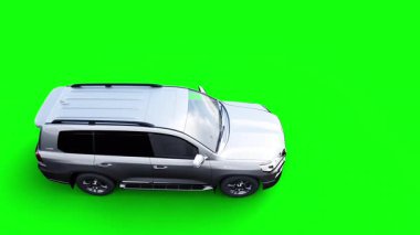 Standart 3 boyutlu araba kazası testi. Araba tahribatı. Yeşil Ekran izole et
