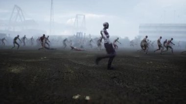 Komik zombi dansı. Apokaliptik konsept