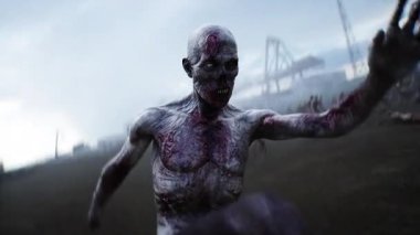 Komik zombi dansı. Apokaliptik konsept