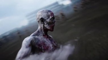 Komik zombi dansı. Apokaliptik konsept