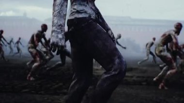 Rusya kıyameti. Zombi Kızıl Meydan 'da yürüyor, zombi kalabalığı. Moskova