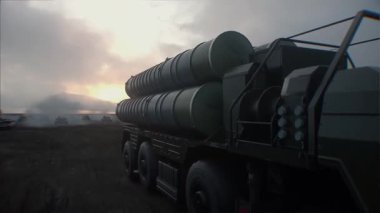 Rus hava savunma sistemi. 4k animasyon