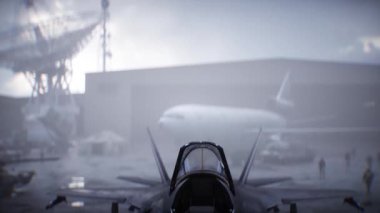 Askeri Amerikan üssü. Amerikan savaş uçağı