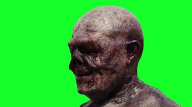 Zombi yeşil ekran gerçekçi 4k animasyon